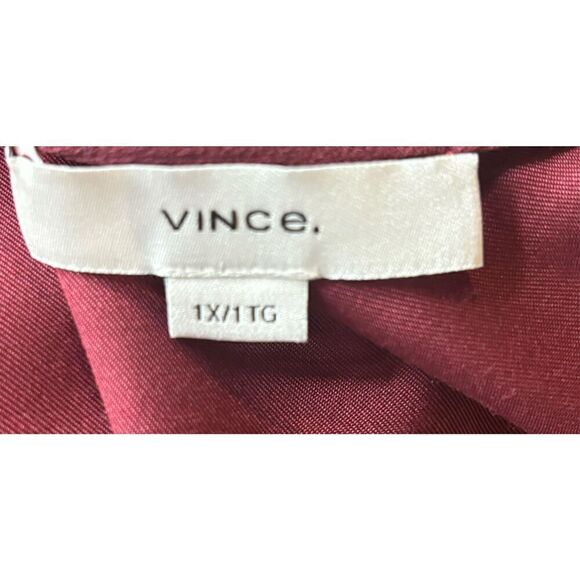 Vince Cowl Neck Cap Sleeve Silk Blend Blouse in Plum Wine NWT Size 1X - Picture 3 of 5